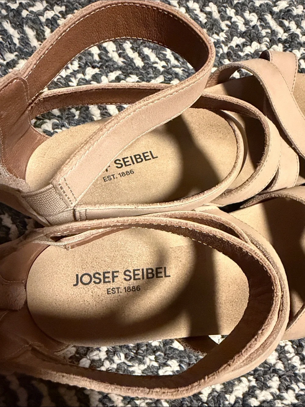 Josef Seibel Neutral Tan Strappy Wedge Sandals